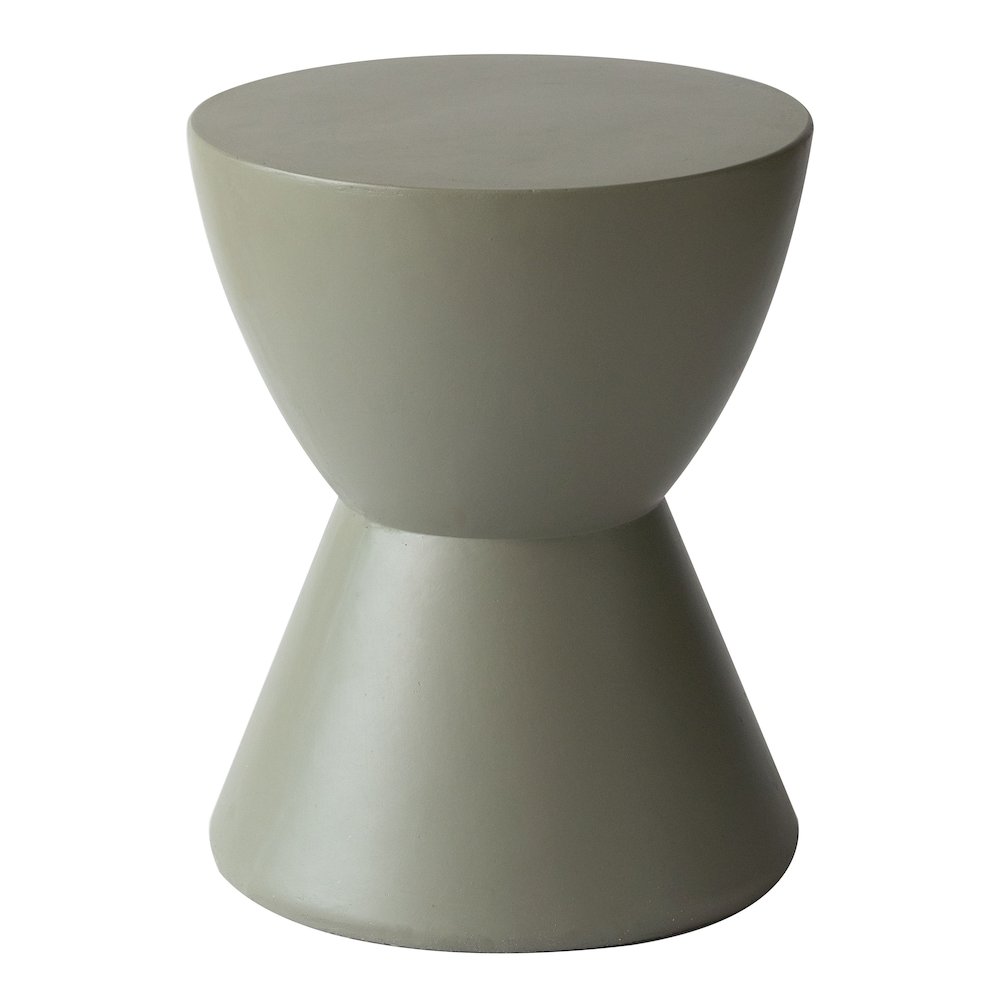 Loft Collection Fiberglass Outdoor Side Table in Moss Grey. Picture 17