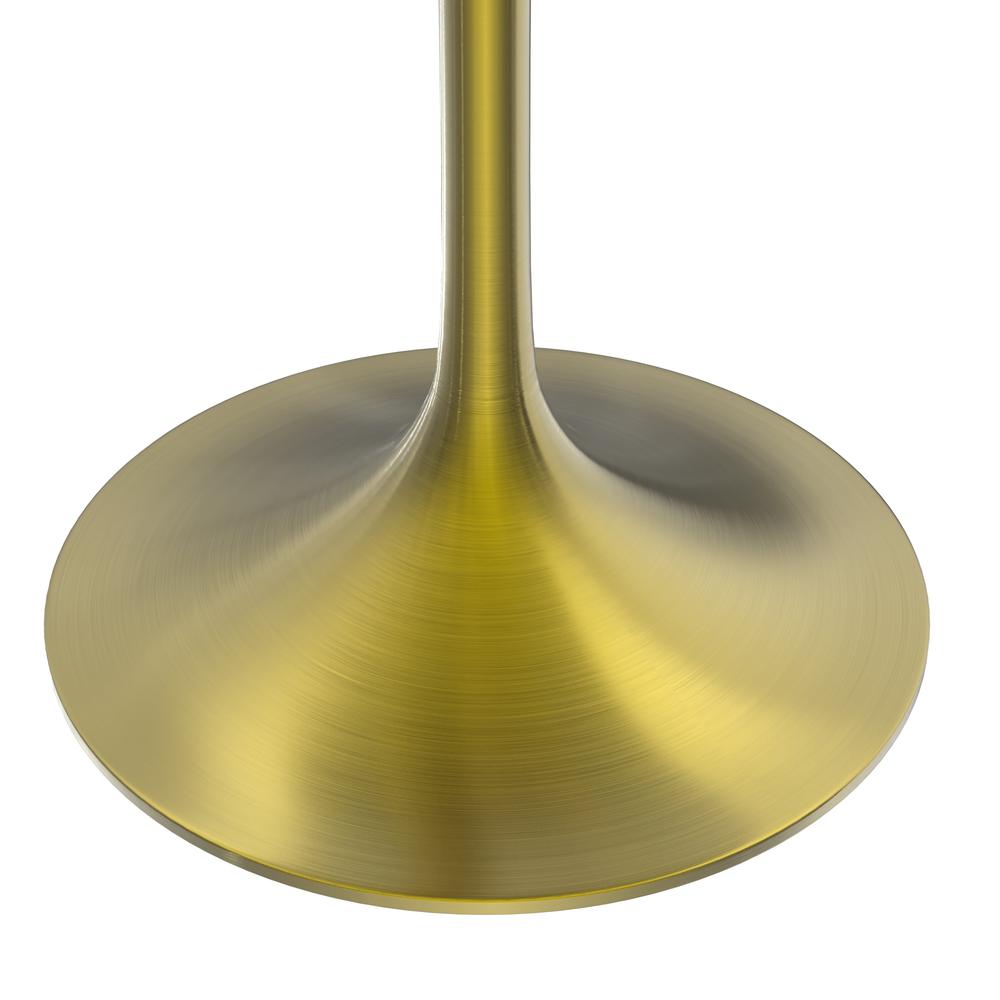 Verve 27" Round Dining Table, Brushed Gold Base with Light Natural Wood MDF Top. Picture 7