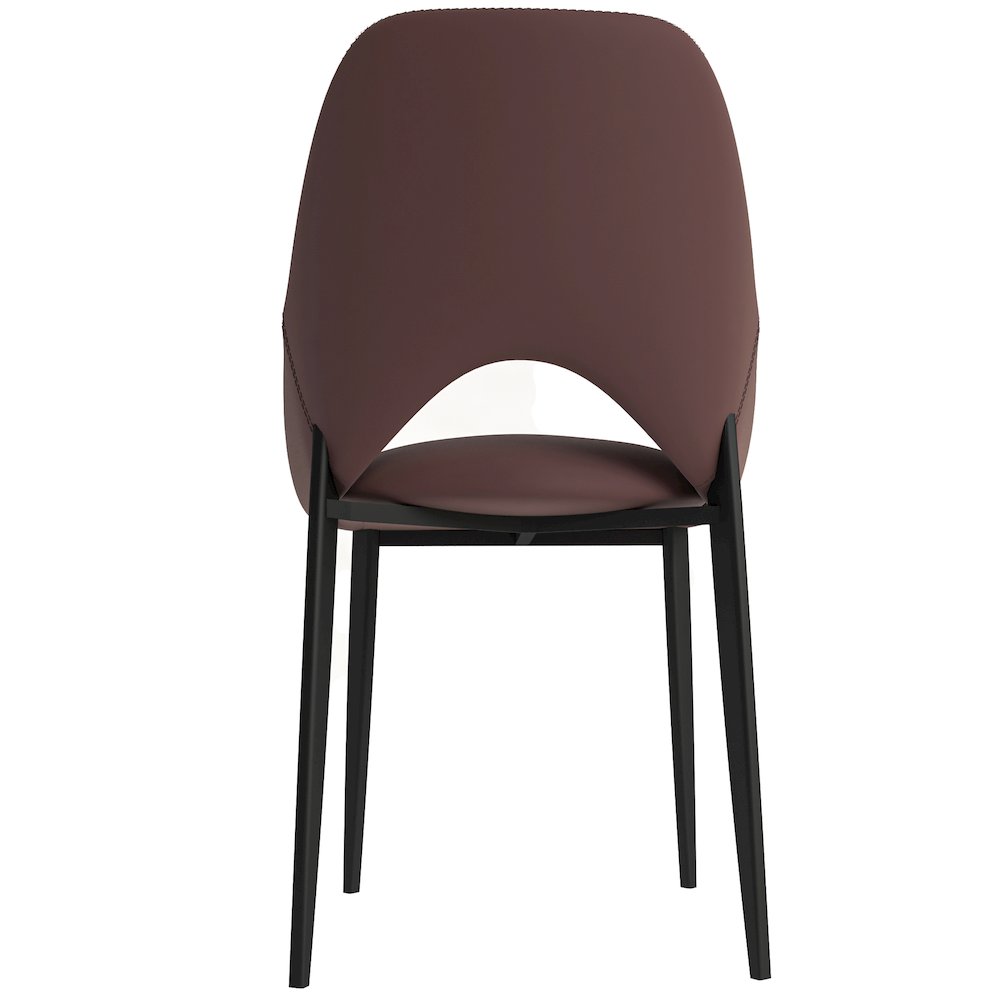 Amalfi Collection Fabric Modern Dining Chair in Plum Purple - Set of 2. Picture 9
