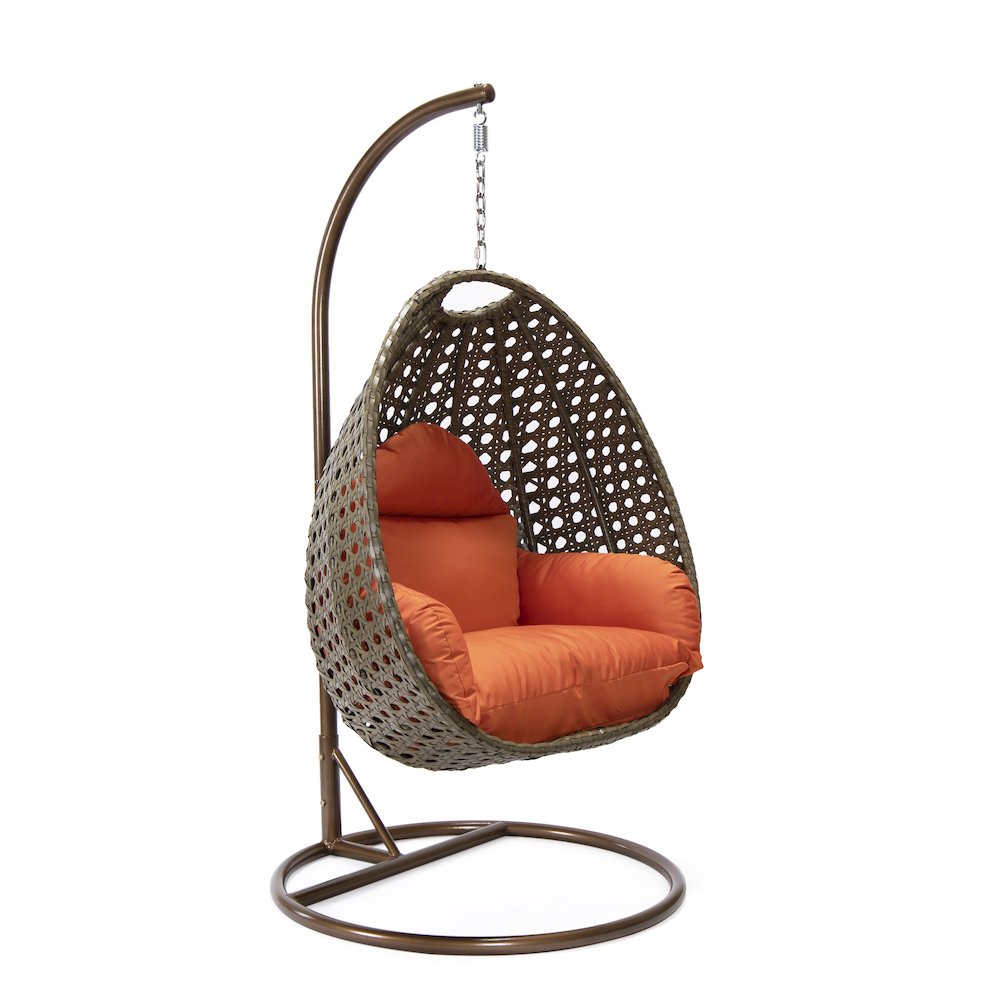 Beige Wicker Hanging Egg Swing Chair. Picture 1