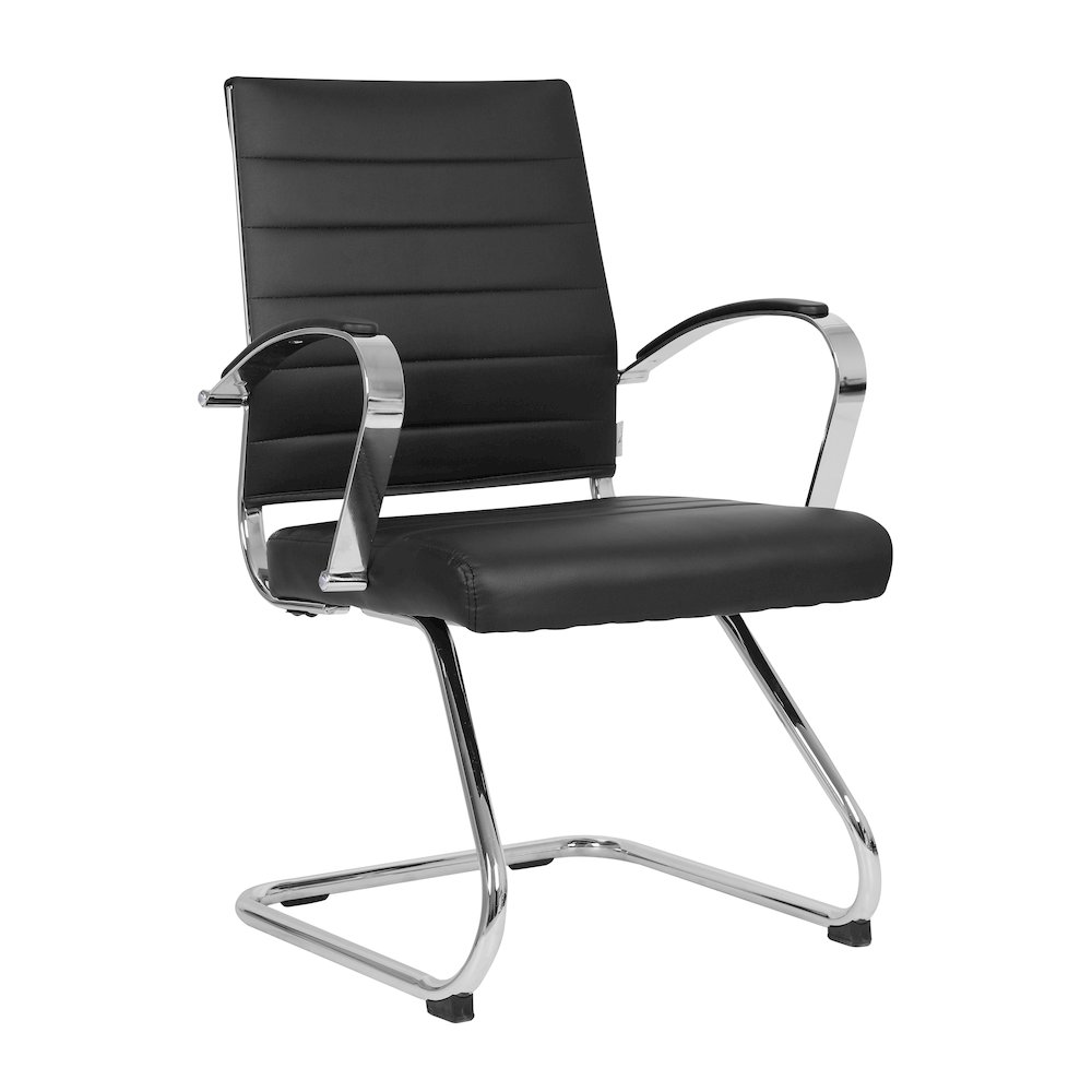 Benmar Home Leather Guest Office Chair in Black. Picture 10
