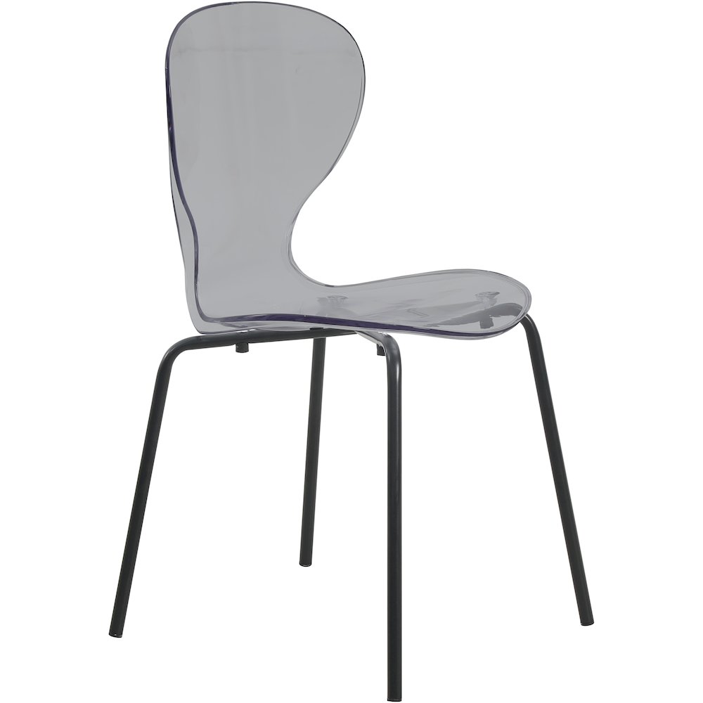 Modern Oyster Transparent Side Chair in Black Base. Picture 3
