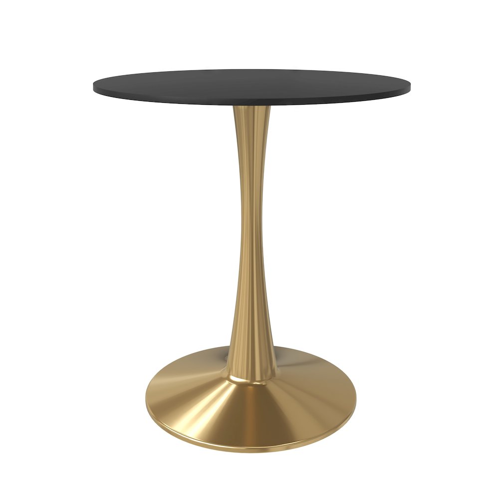 Bristol 27" round dining table Gold Base With Black Top. Picture 2