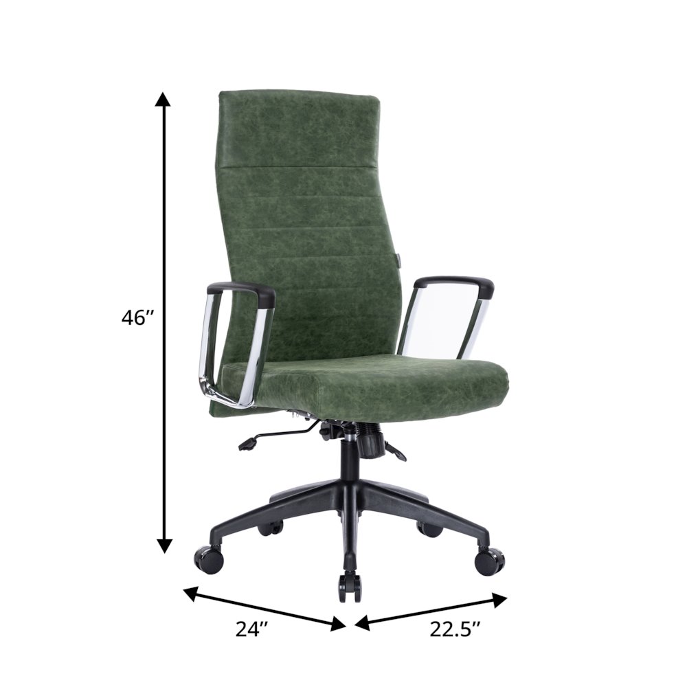 Hilton Leather Office Chair in Green. Picture 16