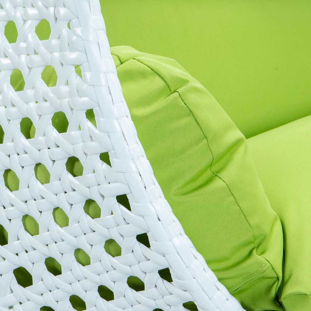 White Wicker Hanging 2 person Egg Swing Chair. Picture 8
