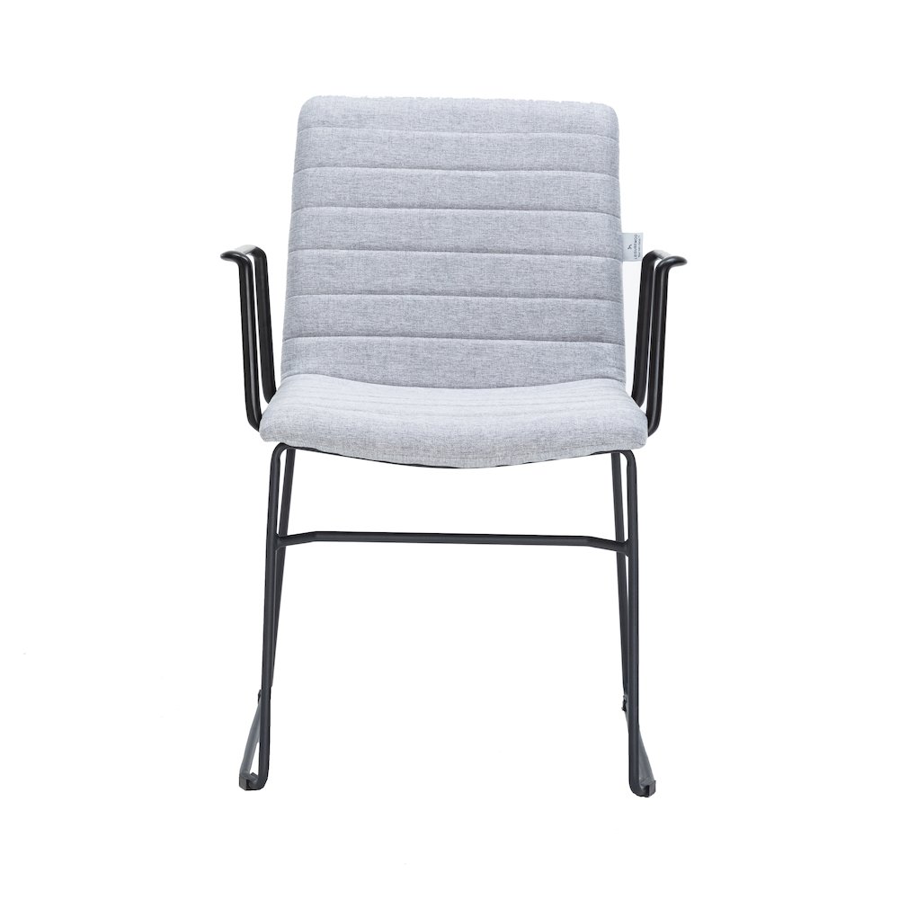 Zylar Series Office Guest Arm Chair in Grey Fabric. Picture 2