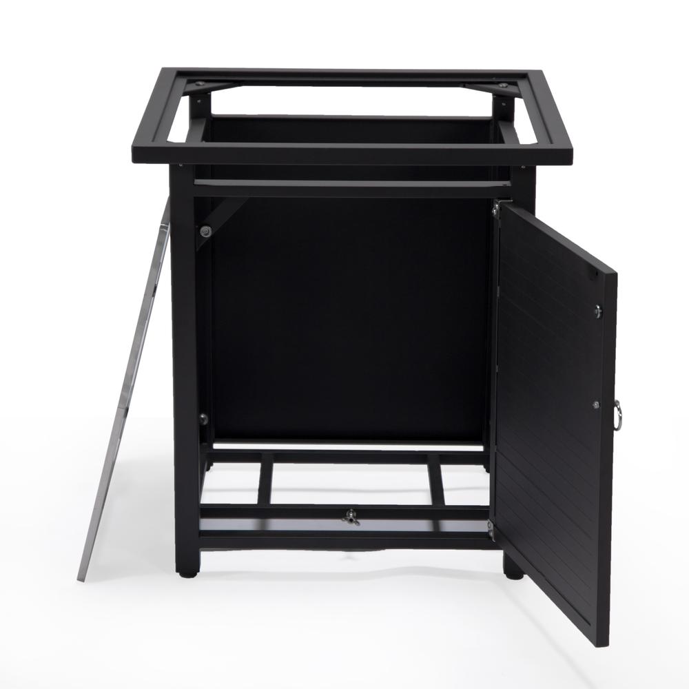 Walbrooke Black Patio Square Tank Holder with Slats Design. Picture 6