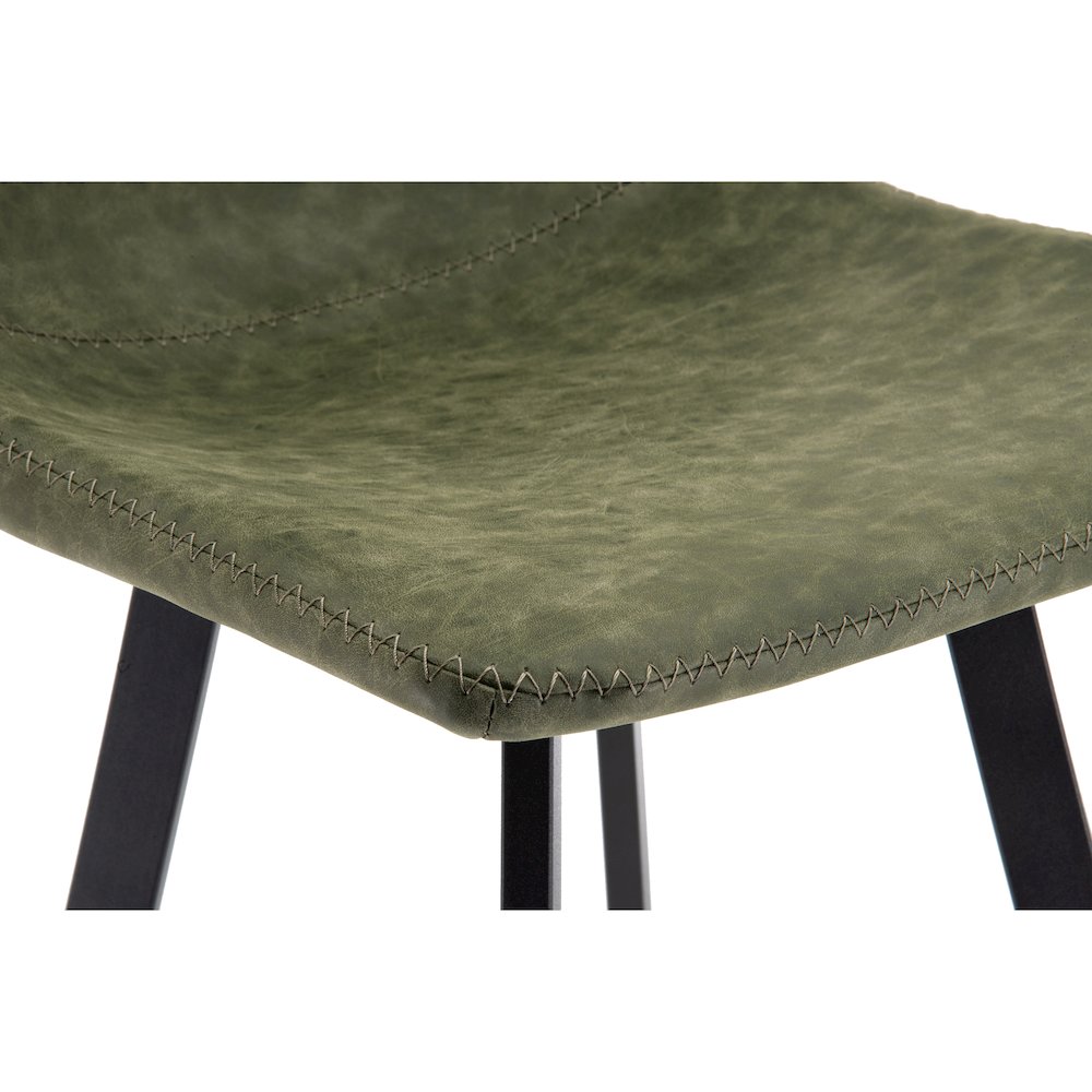 Elland Modern Upholstered Leather Bar Stool With Iron Legs & Footrest. Picture 6