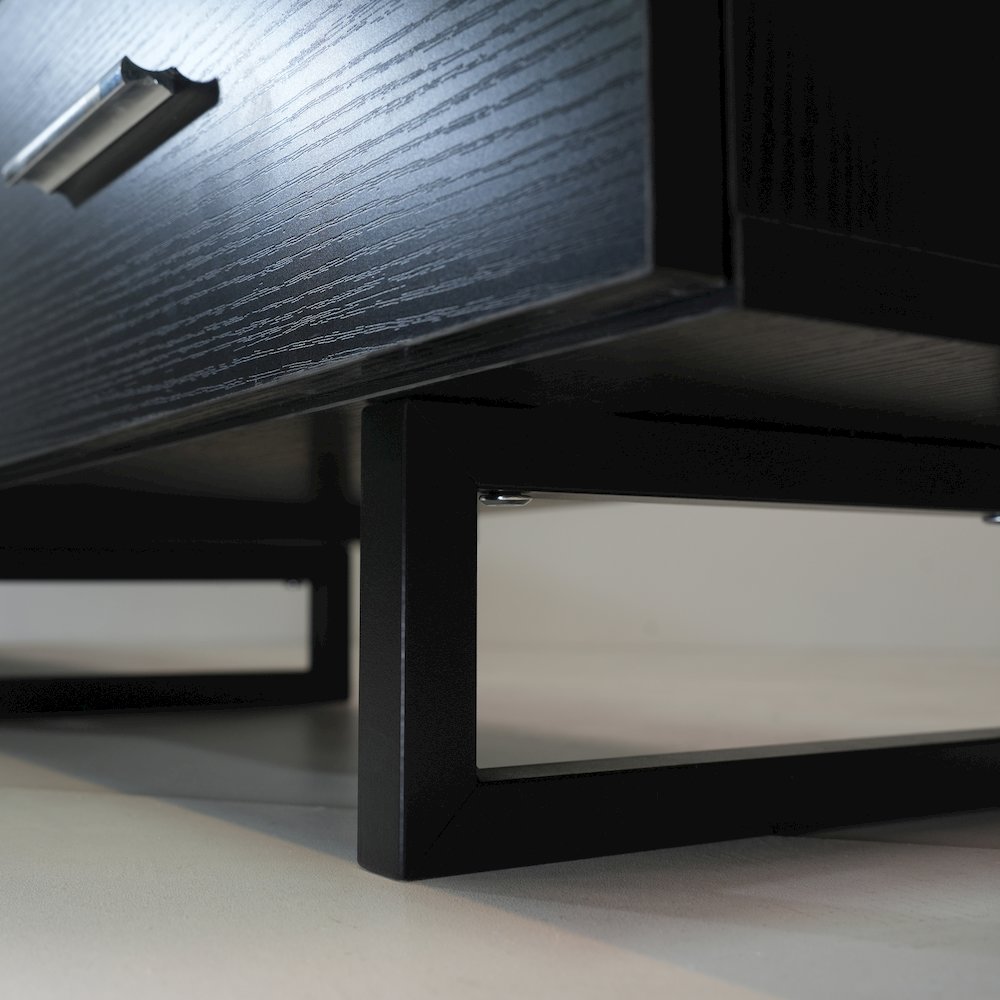 Avery Mid-Century Modern TV Stand with MDF Cabinet and Powder Coated Steel Legs. Picture 18