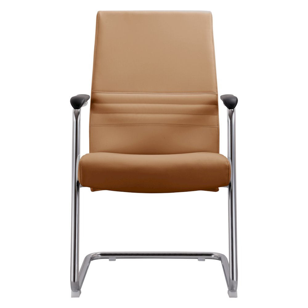 Aleen Series Guest Office Chair In Acorn Brown Leather. Picture 17