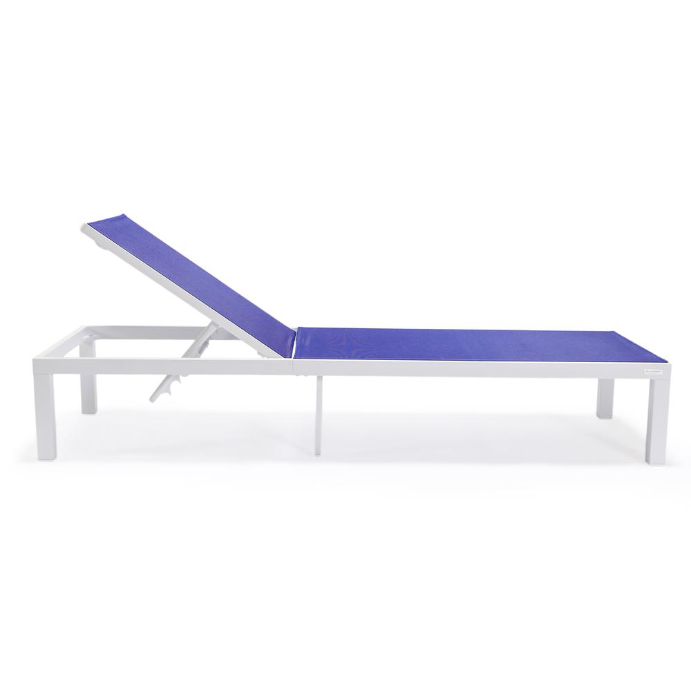 Marlin Patio Chaise Lounge Chair With White Aluminum Frame. Picture 11