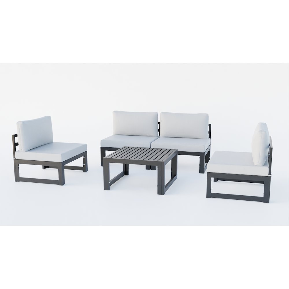 Chelsea 5-Piece Middle Patio Chairs and Coffee Table. Picture 1