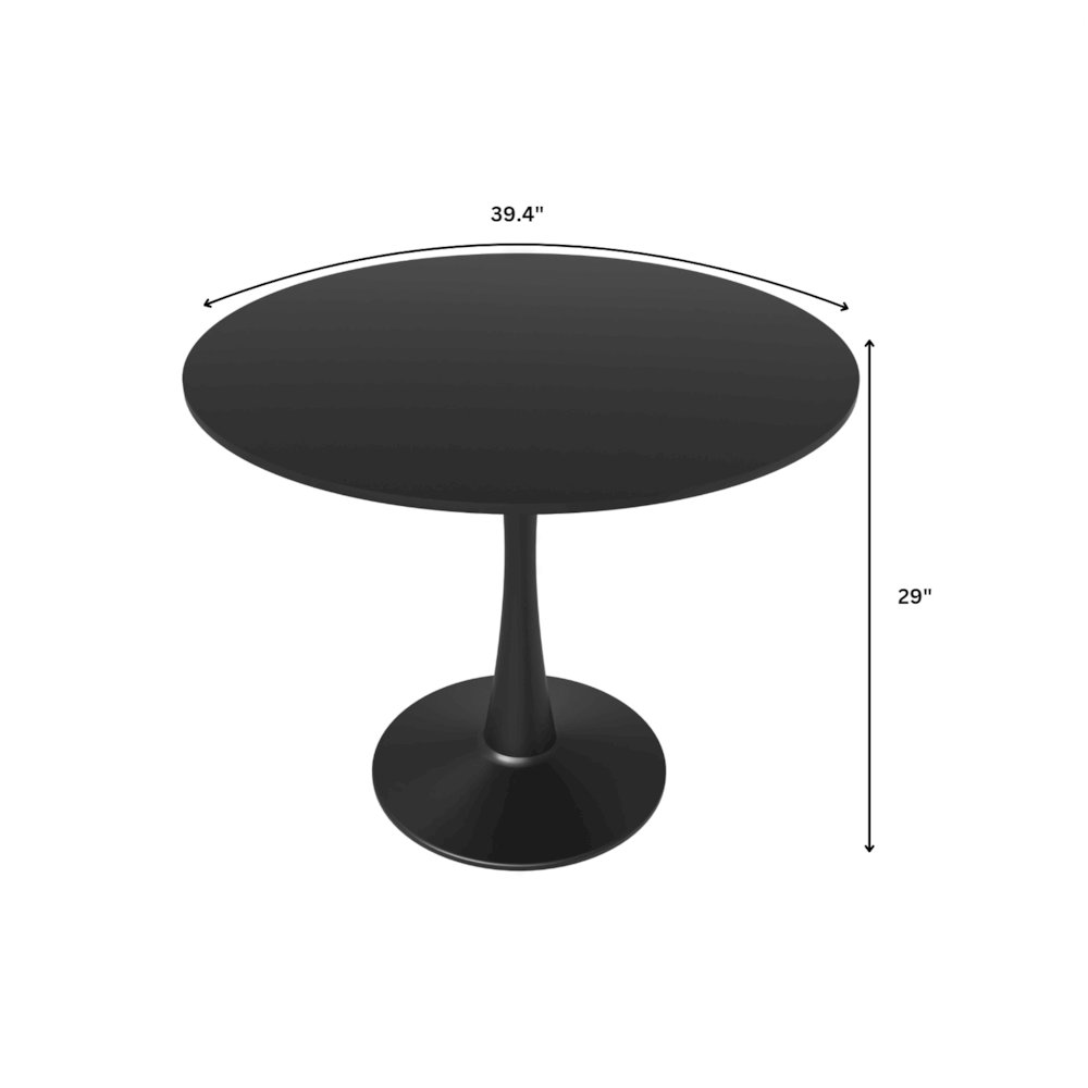 Bristol, 40" Round dining table in Black Base with Black top. Picture 19