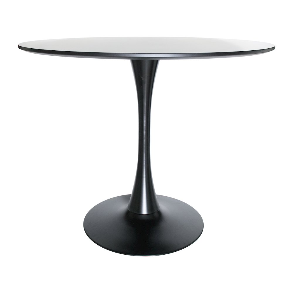 5-Piece Dining Set 35" Round Dining Table in Chrome - Clear. Picture 11