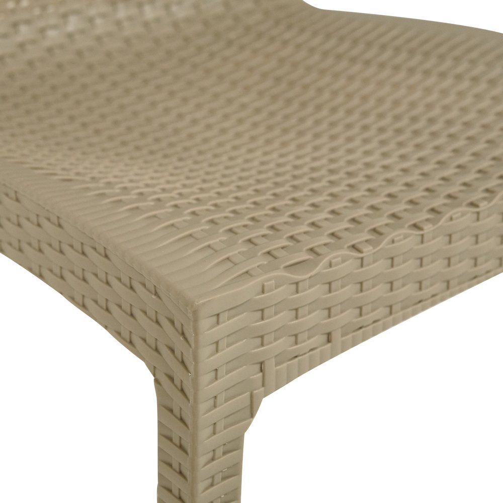 Weave Mace Indoor Outdoor Patio Chair, Set of 2, Taupe. Picture 8