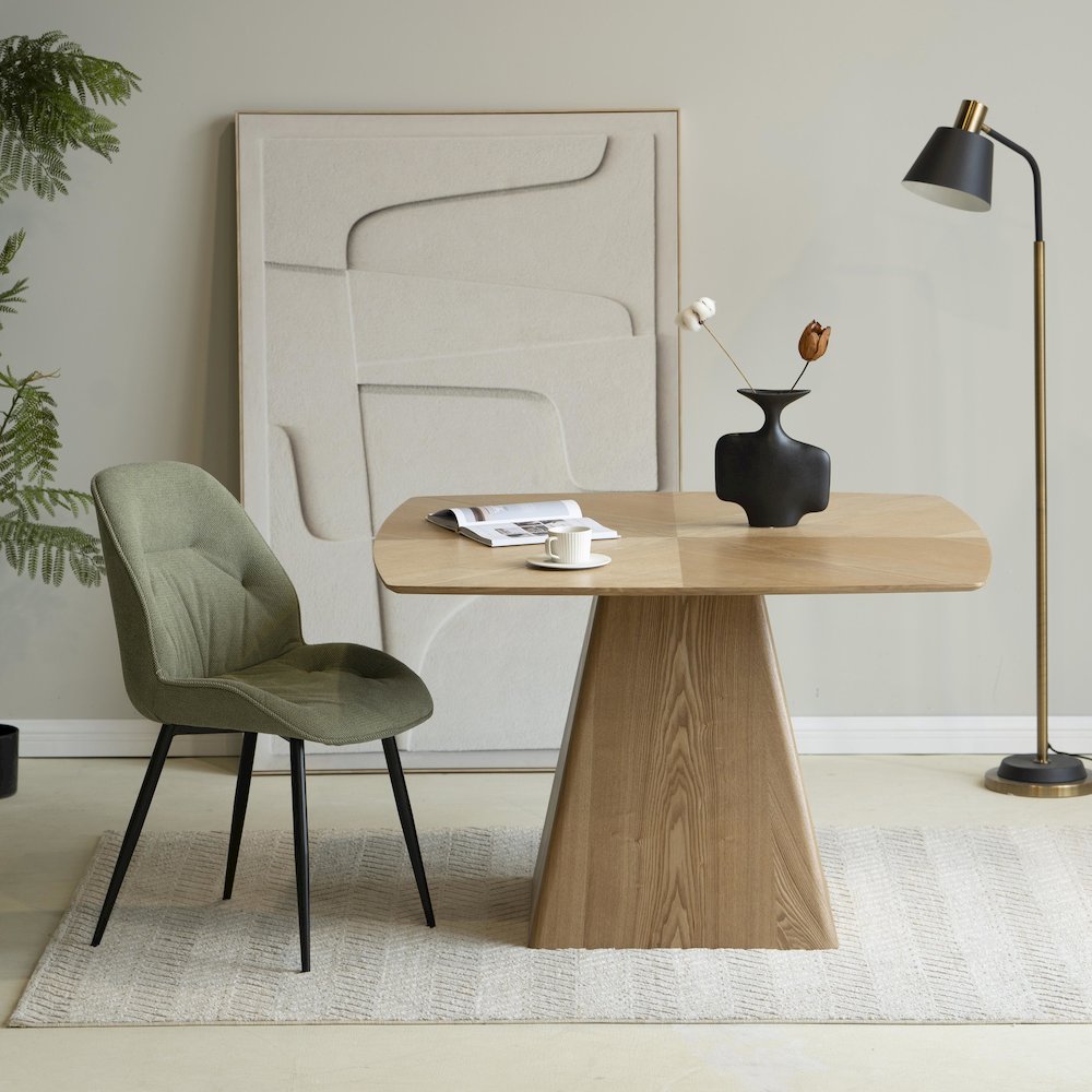 Zephry Collection Modern Dining Wooden Square Dining Table in Natural Wood. Picture 28