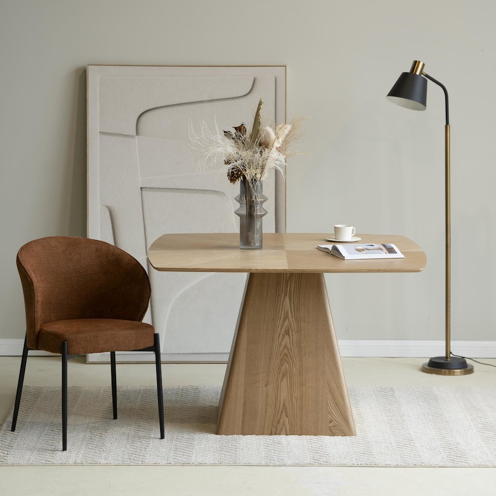 Zephry Collection Modern Dining Wooden Square Dining Table in Natural Wood. Picture 37