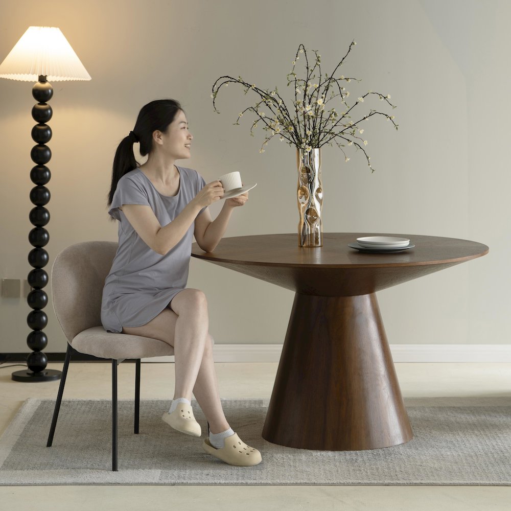 Fynix Collection Modern Dining Table In walnut. Picture 23