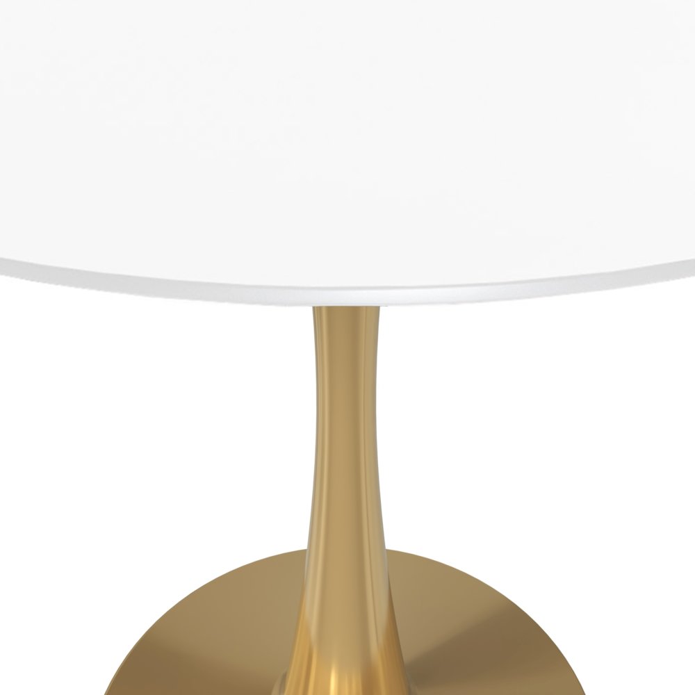 Bristol 24" round dining table Gold Base With White Top. Picture 23
