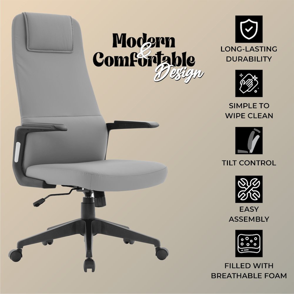 Nexa Collection Modern Office Chair In Grey. Picture 2