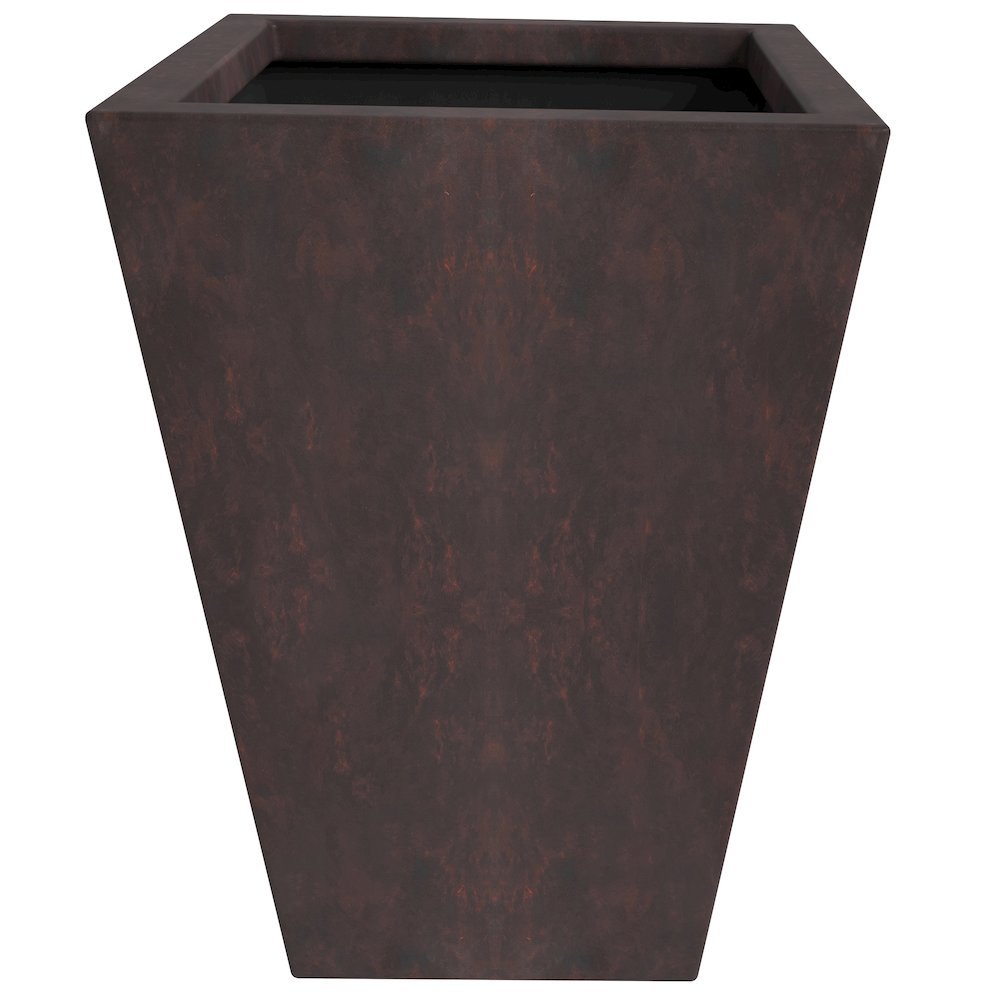 Serene Series Poly Stone Square Planter in Brown 14x14, 21 High. Picture 4