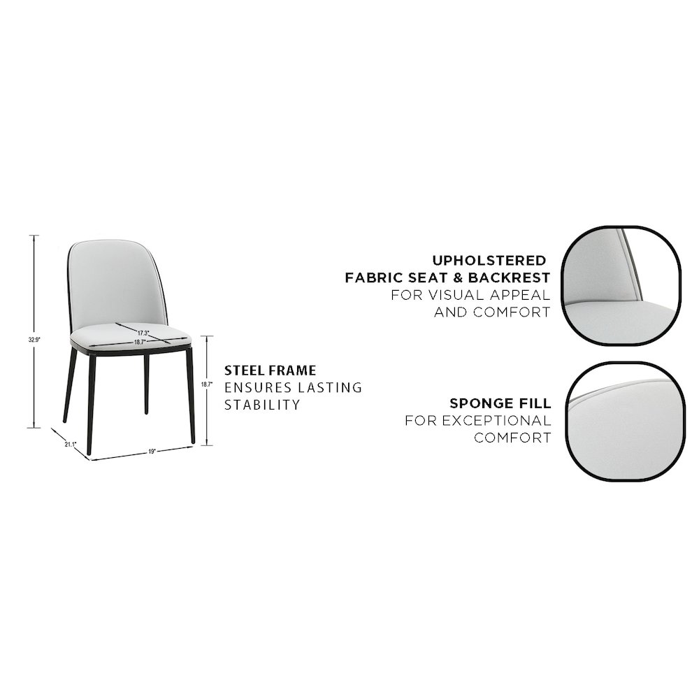 Tule 9-Piece Dining Set in Steel Frame with 8 Upholstered Seat Dining Table. Picture 23