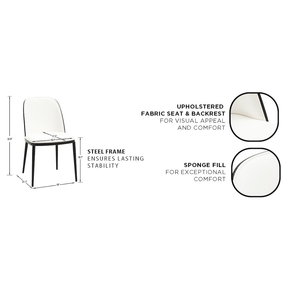 Tule 9-Piece Dining Set in Steel Frame with 8 Upholstered Seat Dining Table. Picture 22