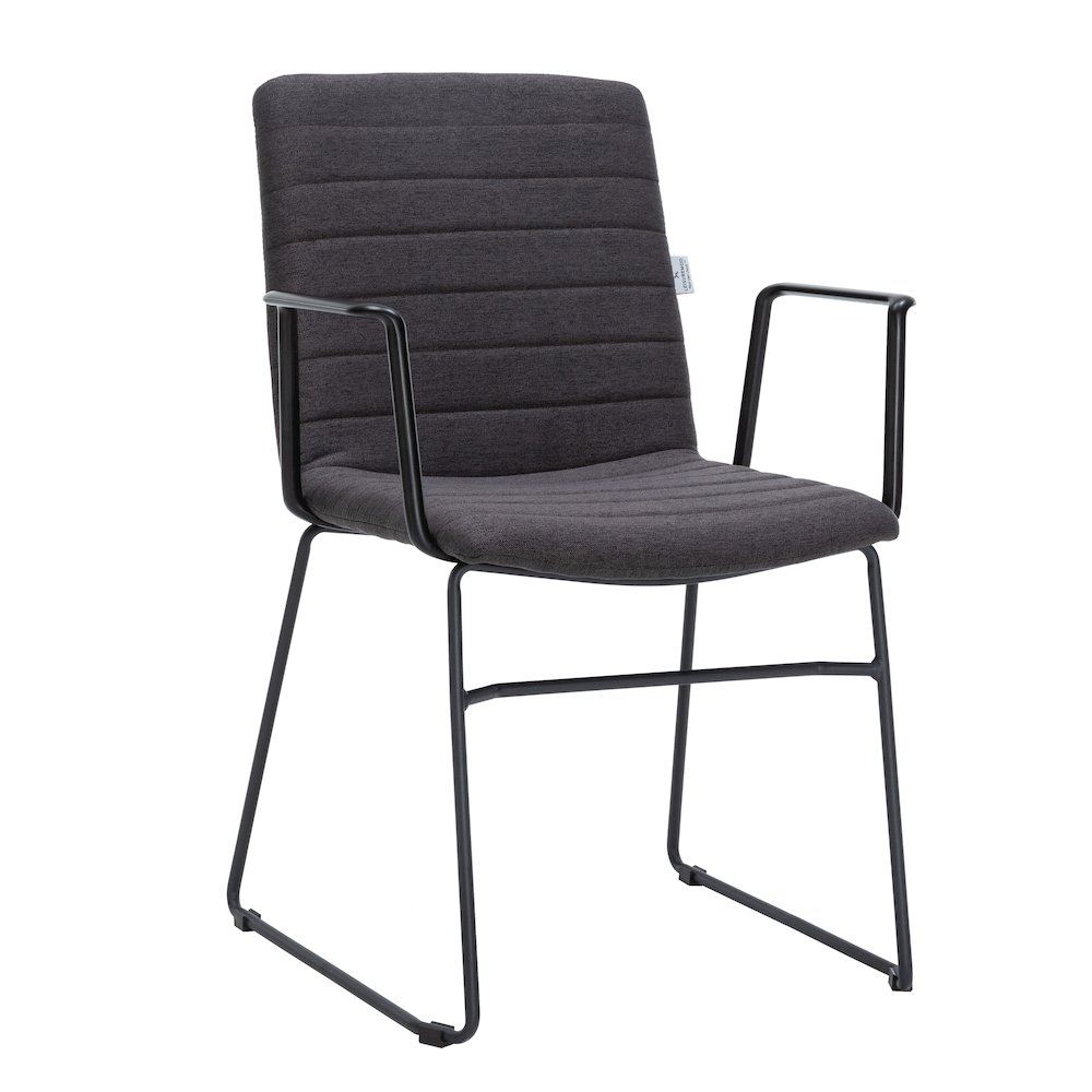 Zylar Series Office Guest Arm Chair in Brown Fabric. Picture 3