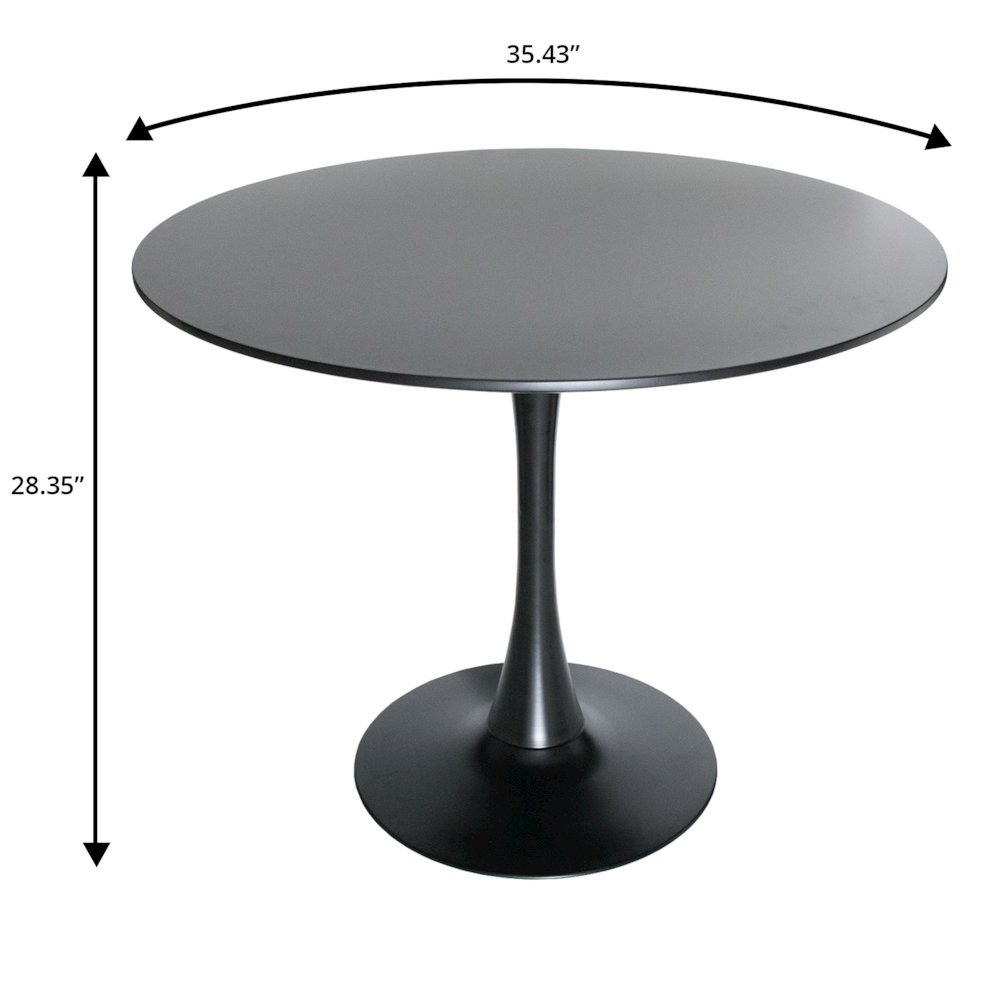 5-Piece Dining Set Round Black MDF Dining Table. Picture 7