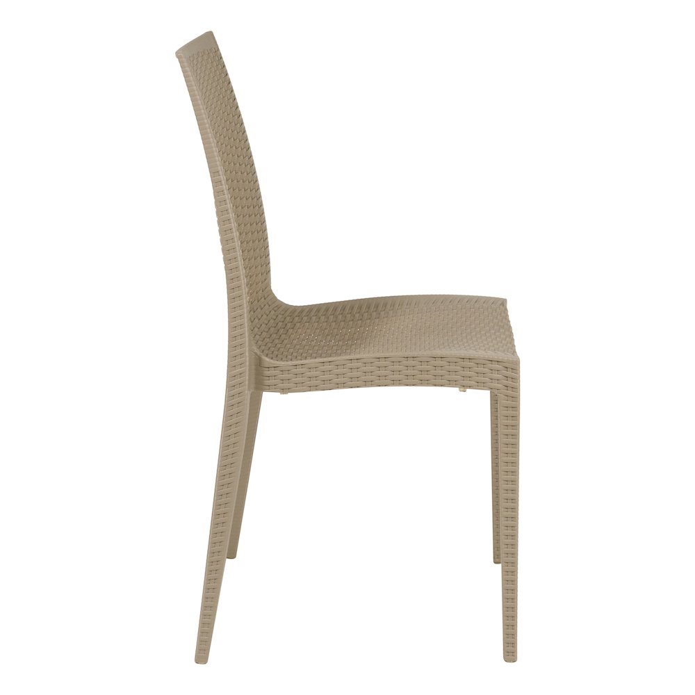 Weave Mace Indoor Outdoor Patio Chair, Set of 2, Taupe. Picture 4