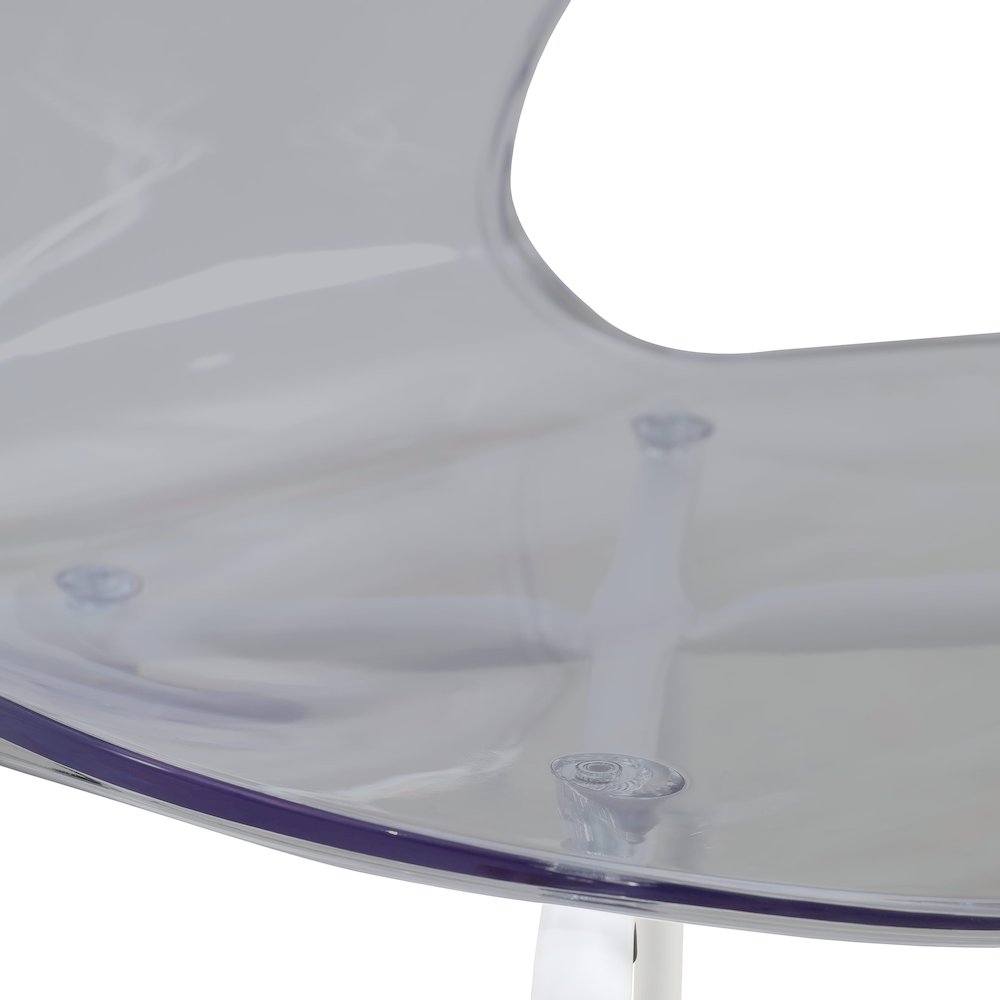 Modern Oyster Transparent Side Chair in White Base Set of 4. Picture 10