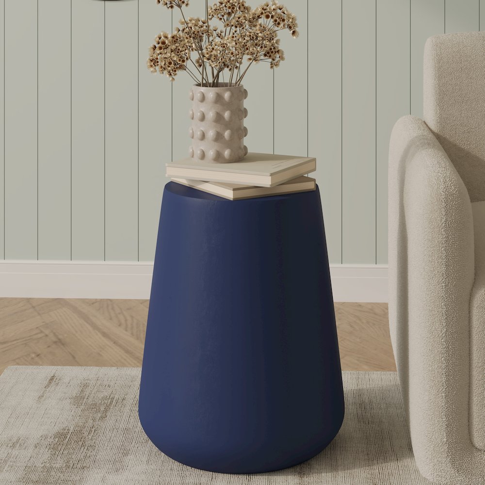 Modern Side End Table Glint Series In Saphire Blue. Picture 14