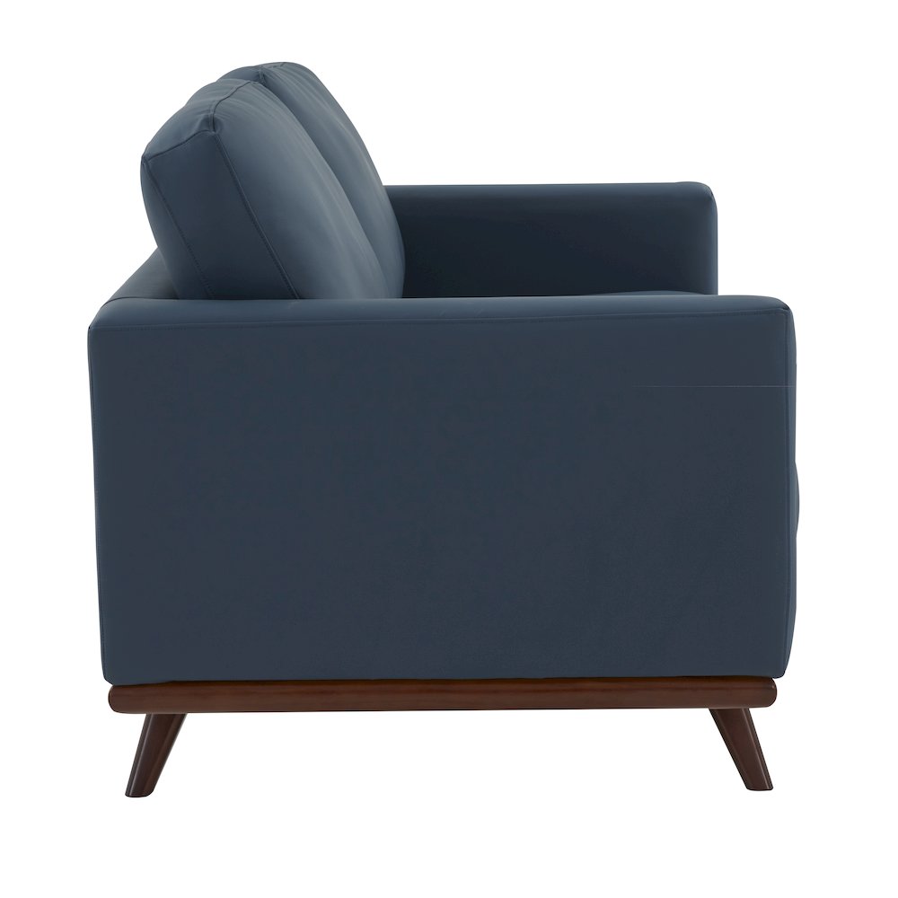 Chester Modern Leather Loveseat With Birch Wood Base. Picture 9
