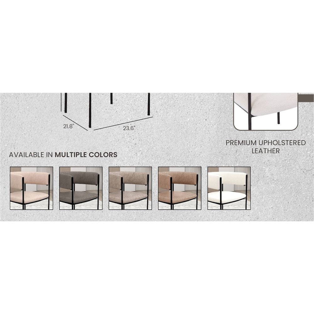 Gavin Series Modern Chair Black Frame in Charcoal Set of 2. Picture 21