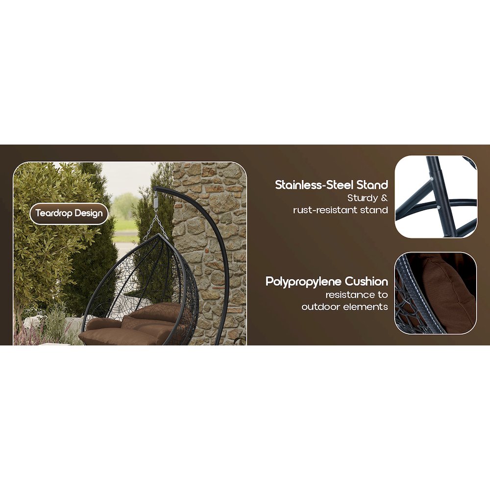 Recluse Collection Modern Outdoor Swing Chair. Picture 19