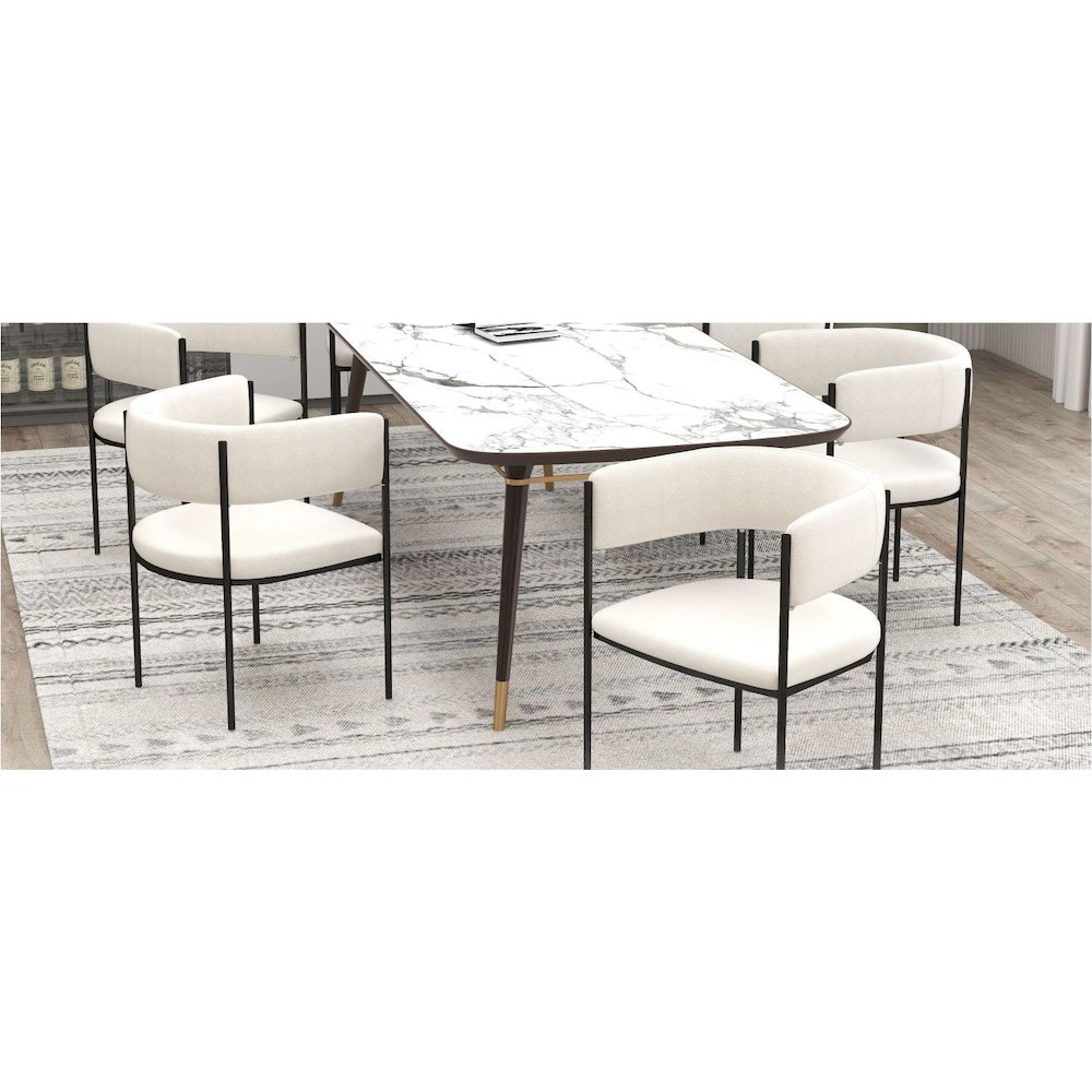 Gavin Series Modern Chair Black Frame in Taupe Fabric. Picture 25