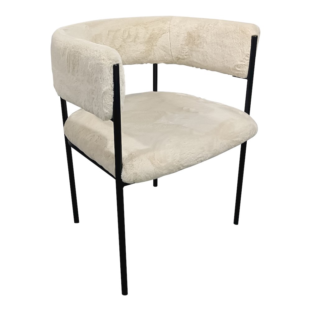 Gavin Series Modern Chair Black Frame in Light Taupe Fabric. Picture 3
