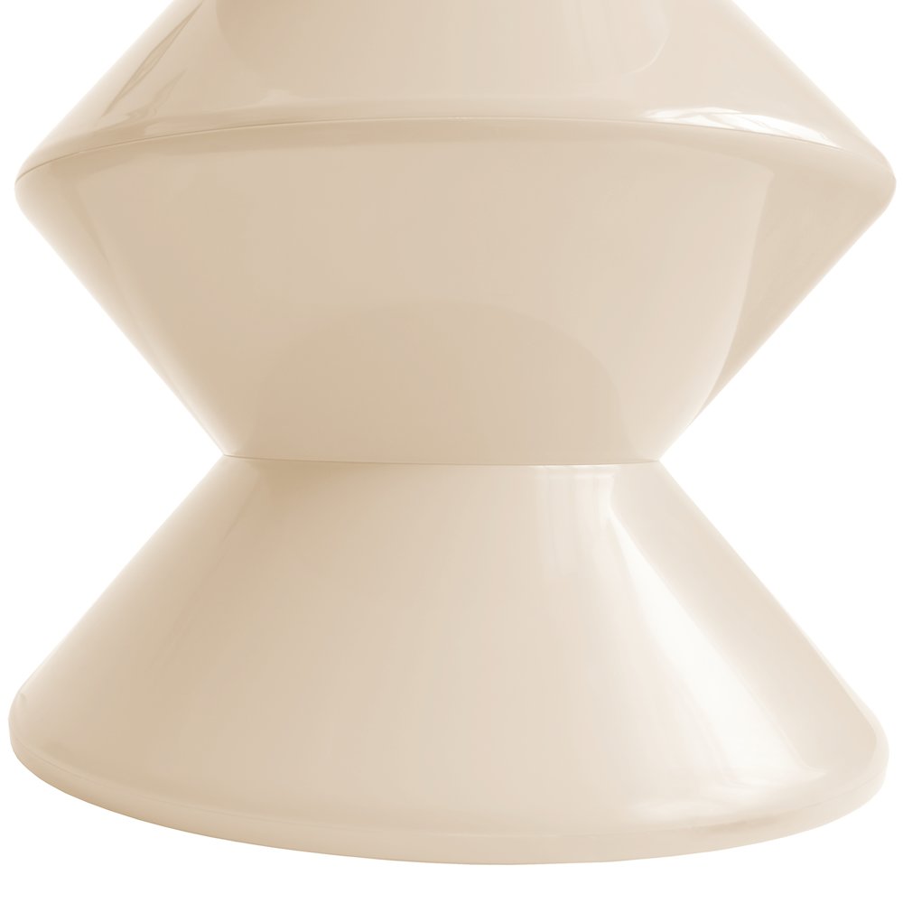 Aura Modern Plastic Side End Table, Indoor/Outdoor Use, Ivory. Picture 14