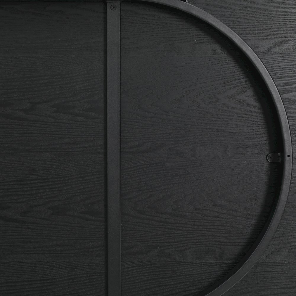 Tule Modern 83" Oval Dining Table with MDF Top and Black Steel Legs in Black. Picture 14