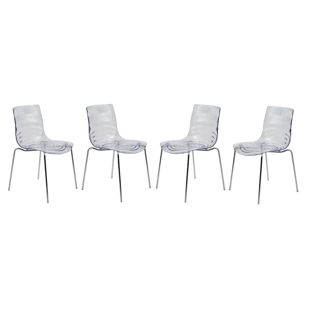 Astor Water Ripple Design Dining Chair Set of 4. Picture 1