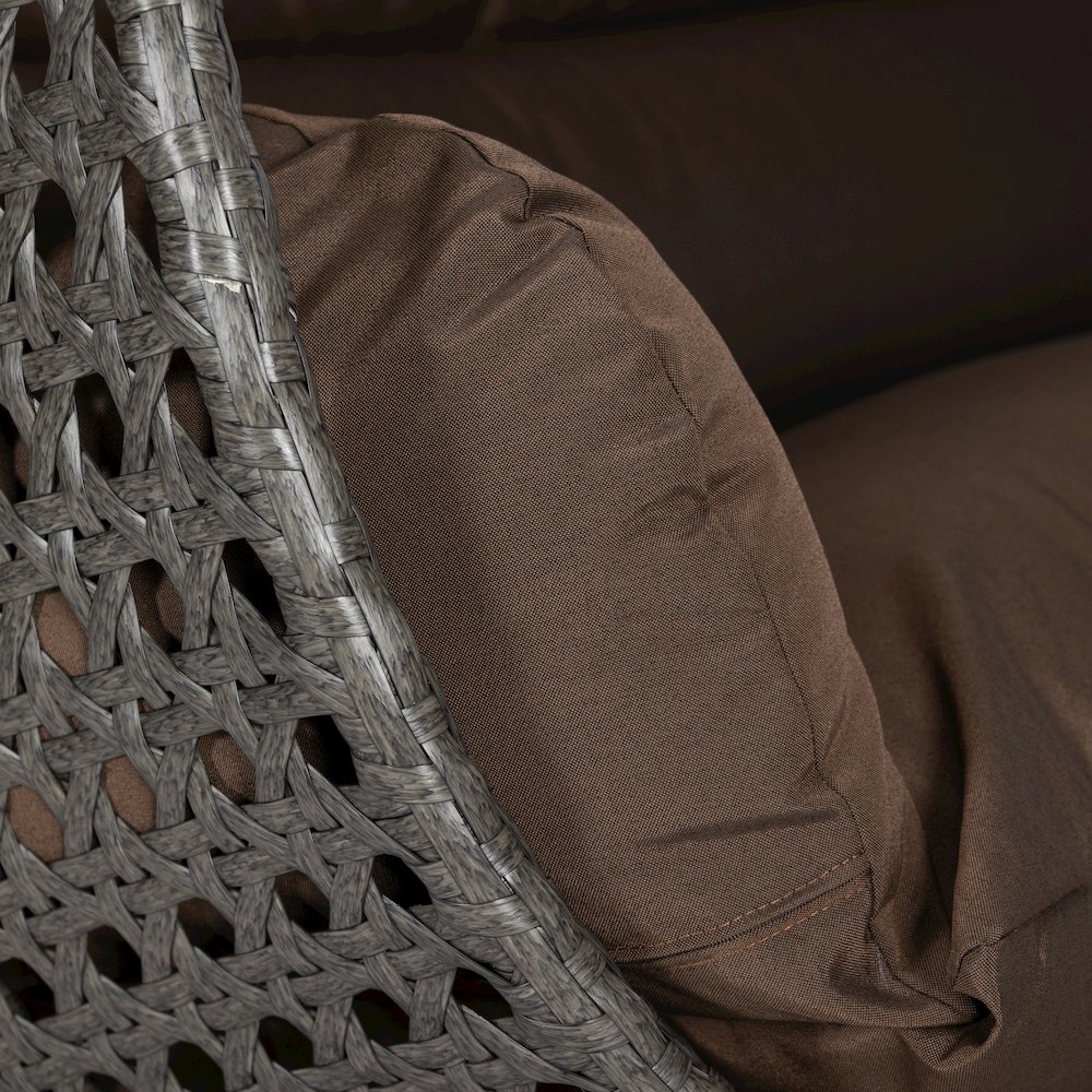 Charcoal Wicker Hanging 2 person Egg Swing Chair. Picture 7