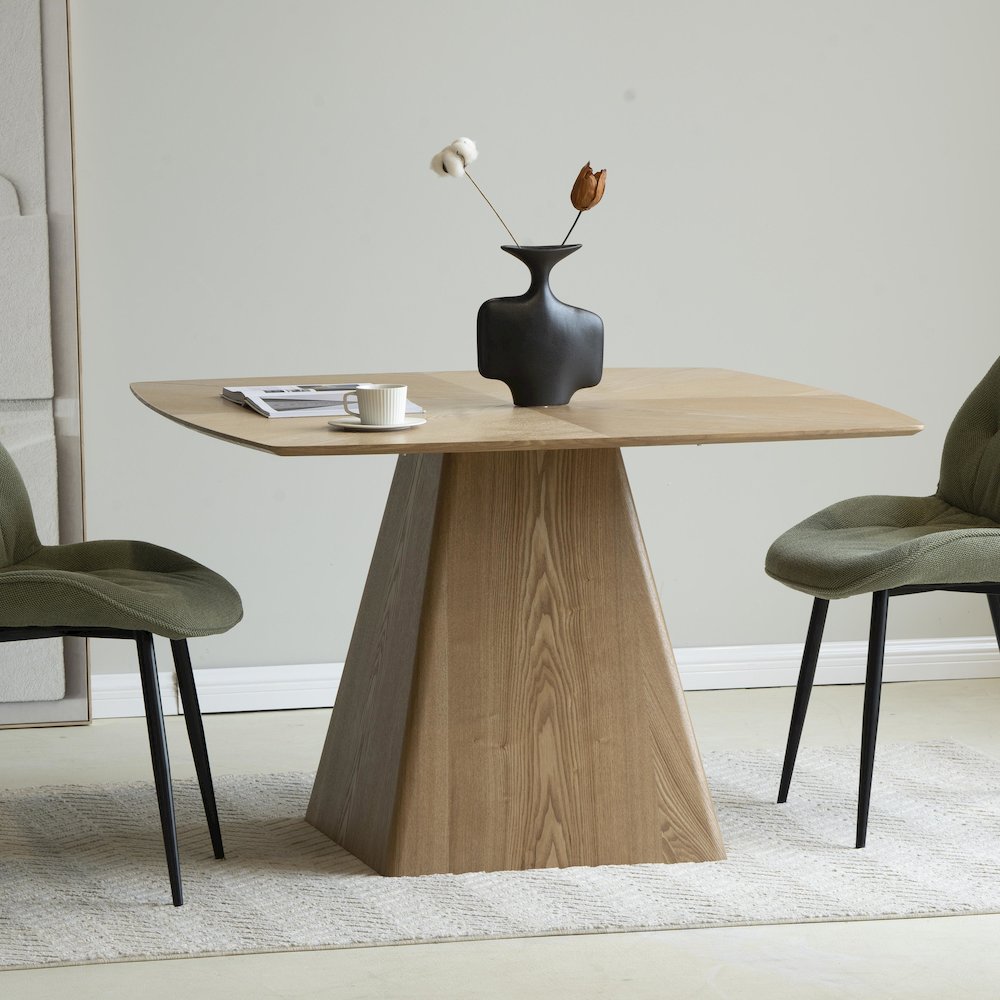 Zephry Collection Modern Dining Wooden Square Dining Table in Natural Wood. Picture 35