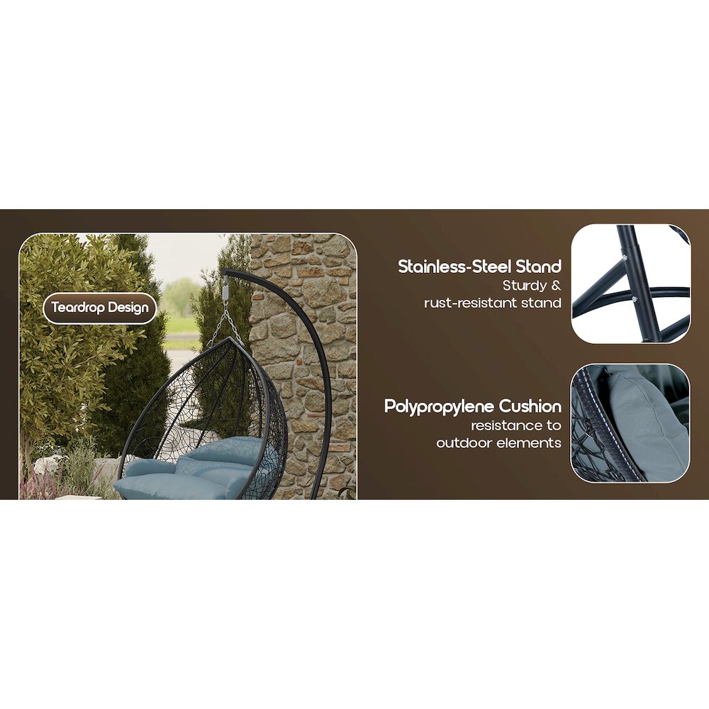 Recluse Collection Modern Outdoor Swing Chair. Picture 16