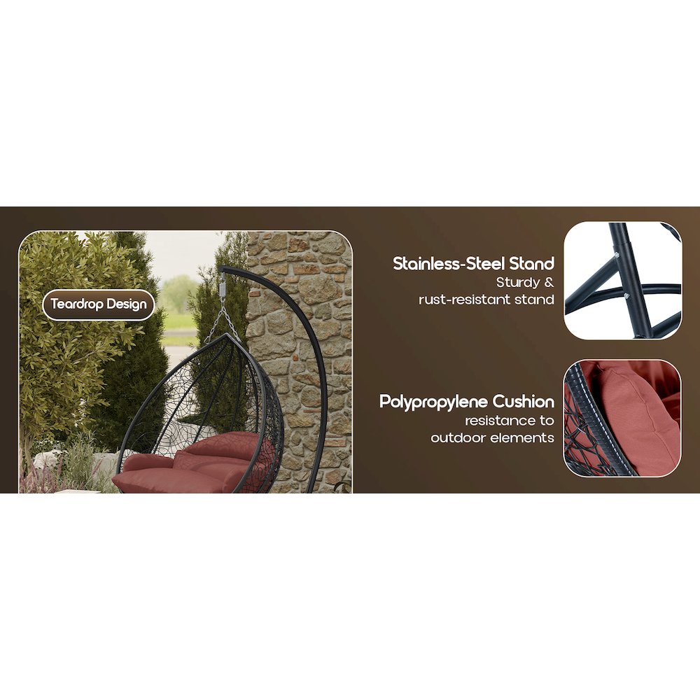 Recluse Collection Modern Outdoor Swing Chair. Picture 15