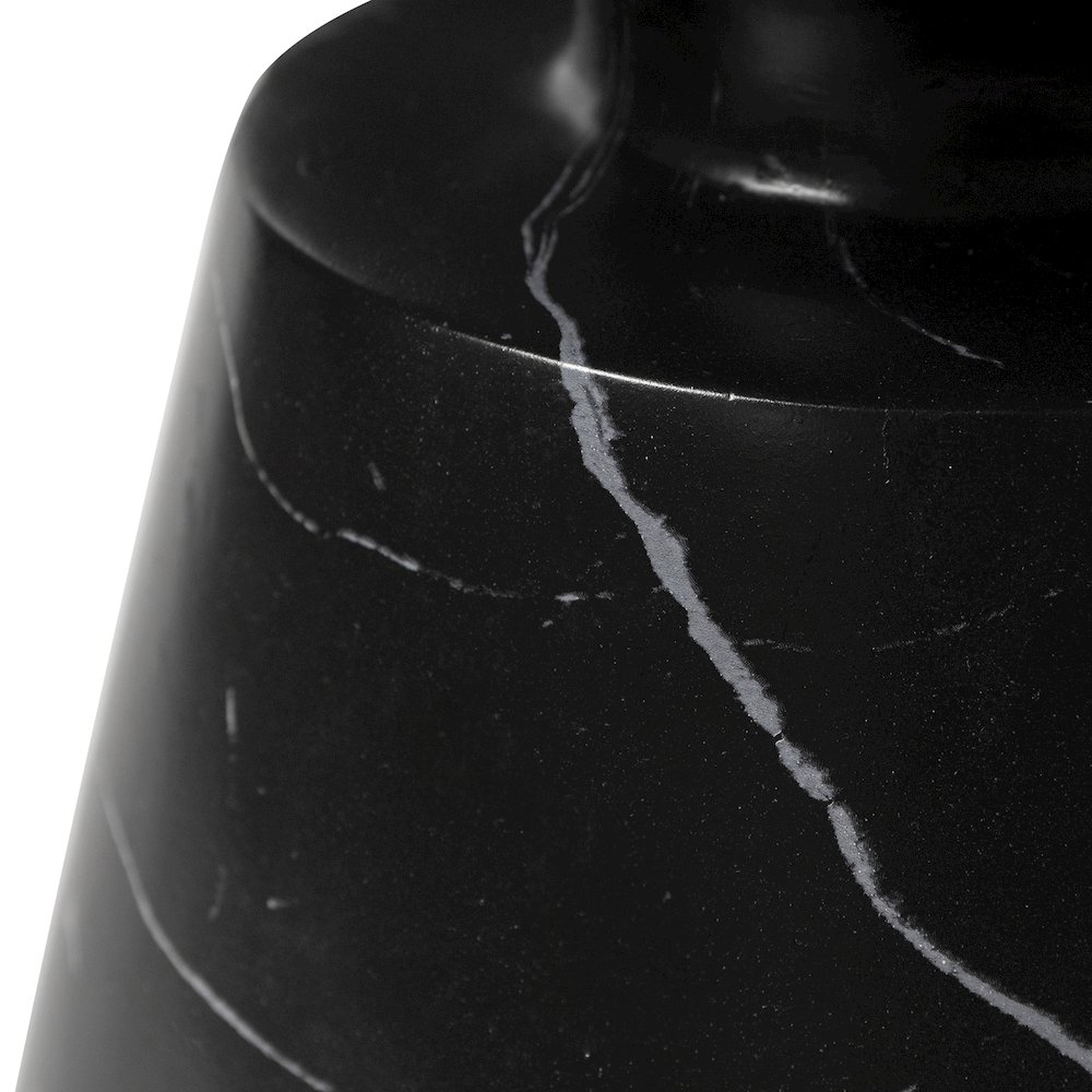 Isle Collection Fiberglass Outdoor Side Table in Marbled Black. Picture 14