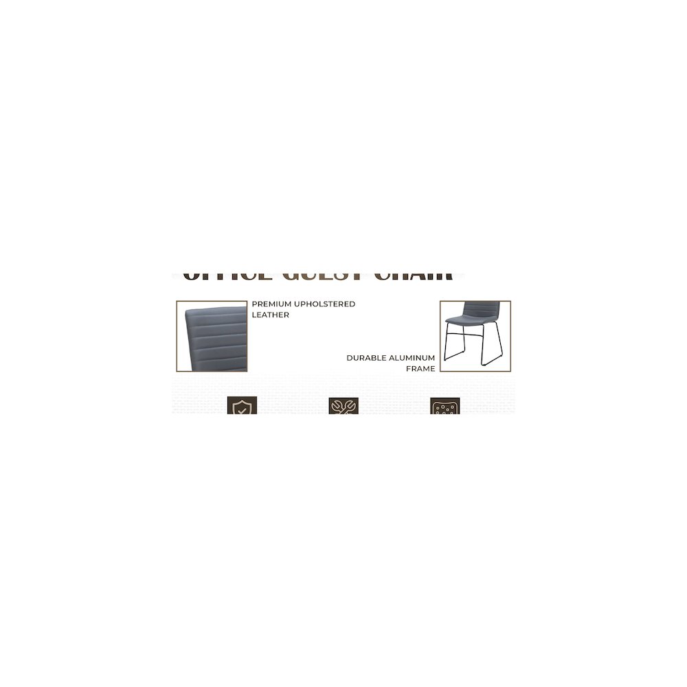 Zylar Series Office Guest Chair in Grey Leather. Picture 20