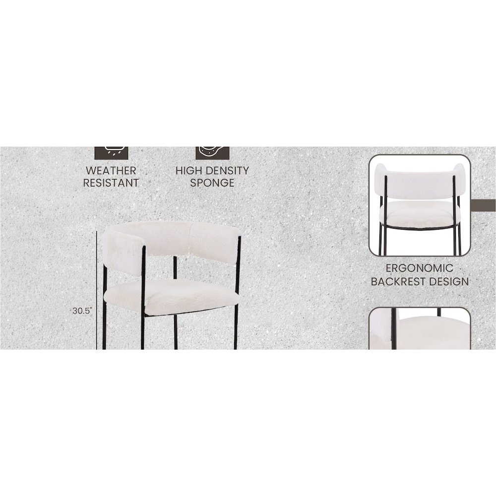 Gavin Series Modern Chair Black Frame in Light Taupe Set of 4. Picture 24