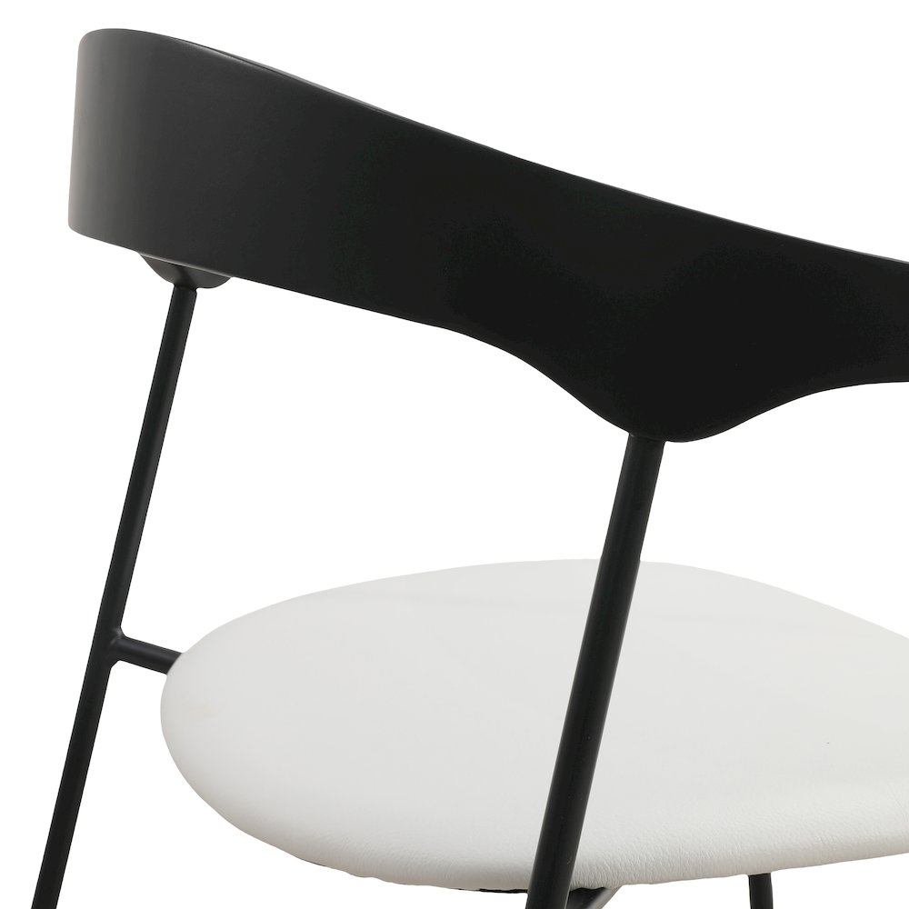 Lyra Collection Modern Chair in Black back and White Seat. Picture 14