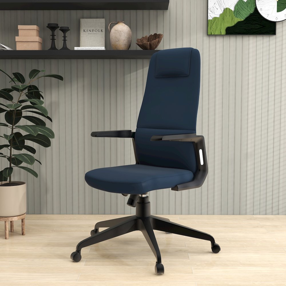 Nexa Collection Modern Office Chair In Blue. Picture 3