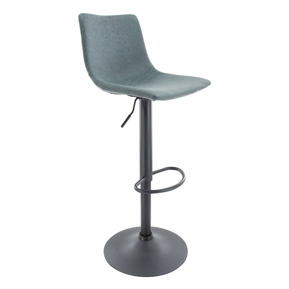 Tilbury Modern Adjustable Bar Stool in Peacock Blue. Picture 7